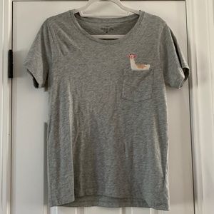 J Crew Factory Grey Pocket Collectors Tee, Size M, NWT